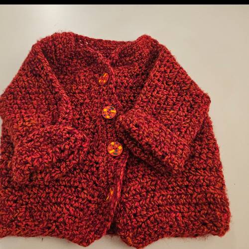 Strickjacke selfmade rot  Größe: 62, zu finden beim Stand 60 am Standort Flohkids Hamburg Nord