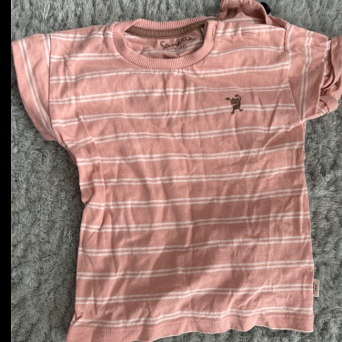 Pink/Weiß T-Shirt  Größe: 80, zu finden beim Stand 32 am Standort Flohkids Hamburg Nord