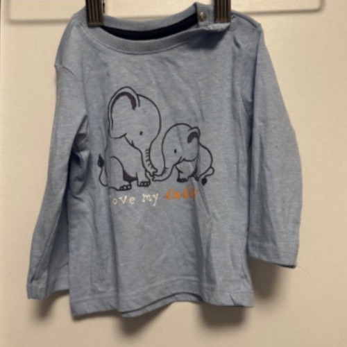 Blaues Sweatshirt Elefant  Größe: 74, zu finden beim Stand 89 am Standort Flohkids Hamburg Nord