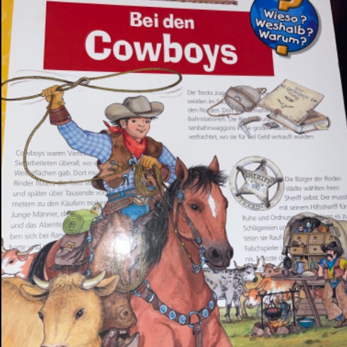 Buch Wieso Weshalb Cowboys , zu finden beim Stand 21 am Standort Flohkids Hamburg Nord