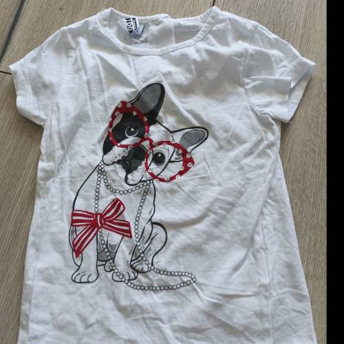 T-Shirt Frenchie weiß Größe: 98, zu finden beim Stand 176 am Standort Flohkids Hamburg Nord