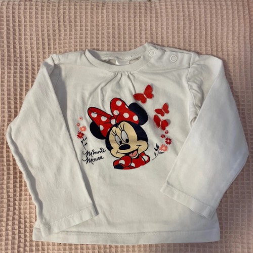 Shirt Minnie Maus weiß/rot  Größe: 74, zu finden beim Stand 161 am Standort Flohkids Hamburg Nord