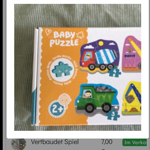 Baby Puzzle Autos  Größe: 2+, zu finden beim Stand 160 am Standort Flohkids Hamburg Nord