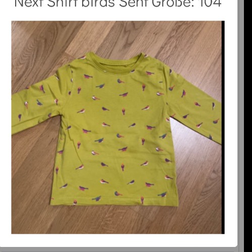 Next Shirt birds Senf  Größe: 104, zu finden beim Stand 160 am Standort Flohkids Hamburg Nord