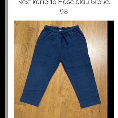 Next karierte Hose blau  Größe: 98, zu finden beim Stand 160 am Standort Flohkids Hamburg Nord
