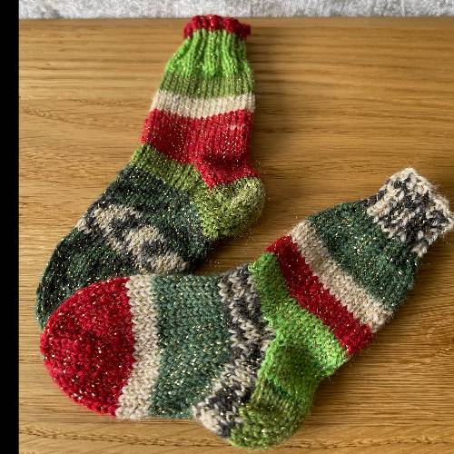 Wollsocken  Größe: 62/68 Glitzer X-mas, zu finden beim Stand 31 am Standort Flohkids Hamburg Nord