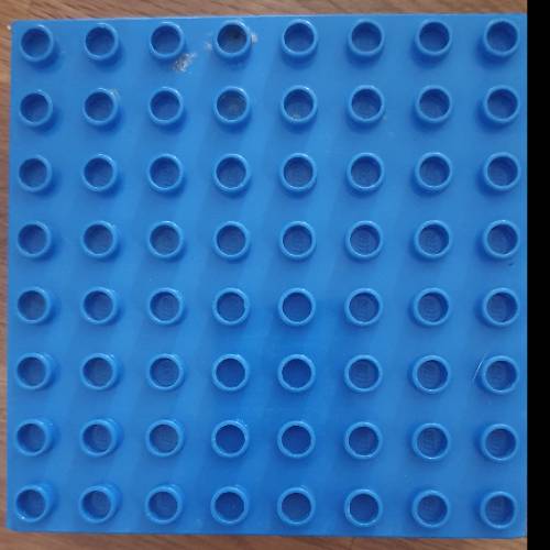 Duplo Bauplatte  Größe: 13 x13 blau, zu finden beim Stand 24 am Standort Flohkids Hamburg Nord