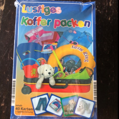 Lustiges Kofferpacken NEU, zu finden beim Stand 56 am Standort Flohkids Hamburg Nord