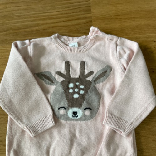  H&M Pullover  rosa Reh  Größe: 86, zu finden beim Stand 66 am Standort Flohkids Hamburg Nord