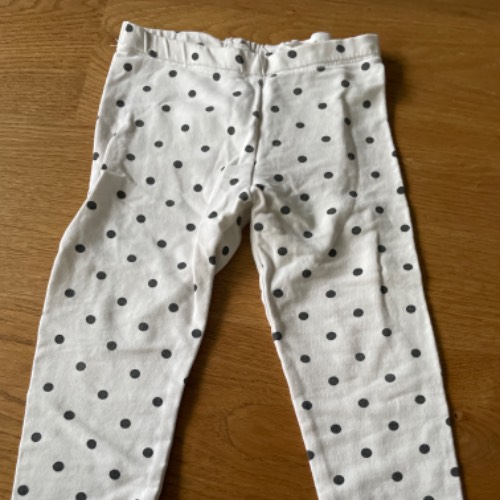 H&M Leggings  Größe: 92 weiß gepunktet, zu finden beim Stand 66 am Standort Flohkids Hamburg Nord