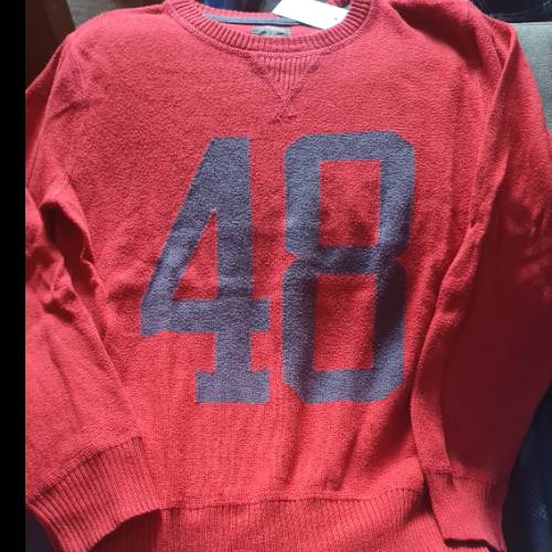 H&M  Strickpulli rot  Größe: 122/128, zu finden beim Stand 70 am Standort Flohkids Hamburg Nord