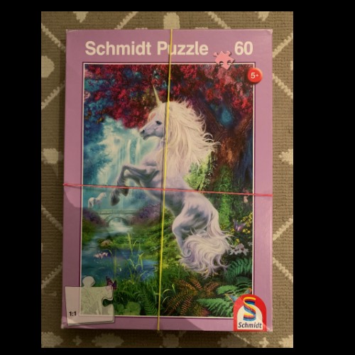 Puzzle komplett: Einhorn, Größe: 60, zu finden beim Stand 5 am Standort Flohkids Hamburg Nord