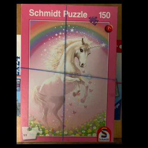 Puzzle komplett: Einhorn, Größe: 150, zu finden beim Stand 5 am Standort Flohkids Hamburg Nord