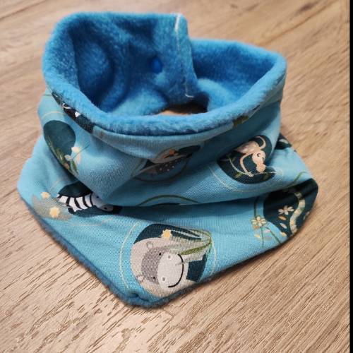 Handmade Halstuch Fleece Tier , zu finden beim Stand 156 am Standort Flohkids Hamburg Nord