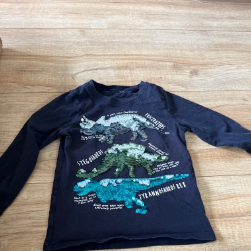 Dino Langarmshirt  Größe: 110/116, zu finden beim Stand 191 am Standort Flohkids Hamburg Nord