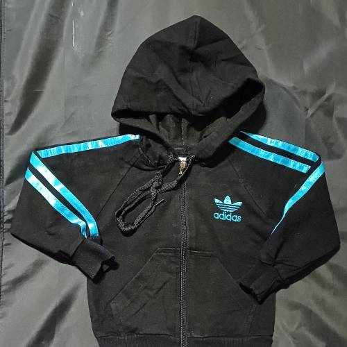 Sweatjacke, Adidas, Sw/Türkis,, zu finden beim Stand 174 am Standort Flohkids Hamburg Nord