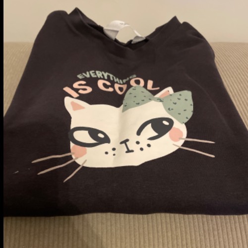 H&M Lange Pulli Katze  Größe: 128, zu finden beim Stand 83 am Standort Flohkids Hamburg Nord