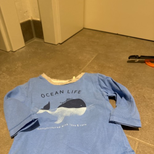 Sanetta Langarmshirt blau  Größe: 56, zu finden beim Stand 49 am Standort Flohkids Hamburg Nord