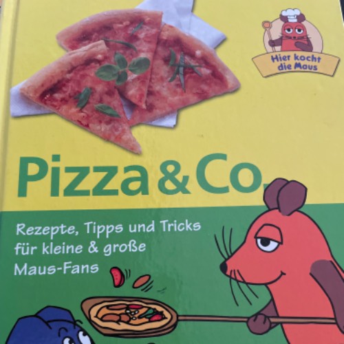 Buch Pizza & Co mit der Maus, zu finden beim Stand 46 am Standort Flohkids Hamburg Nord