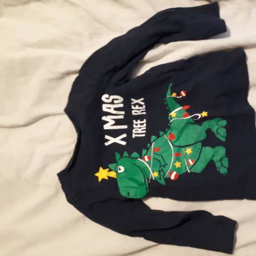 Langarmshirt  Größe: 104 Xmas TRex, zu finden beim Stand 260 am Standort Flohkids Hamburg Nord