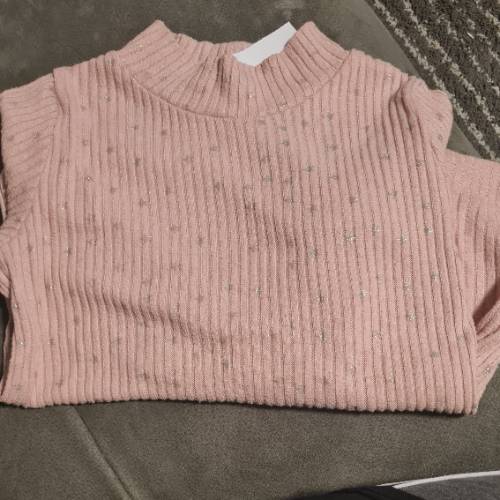 H&M Pulli rosa Glitzer  Größe: 122/128, zu finden beim Stand 45 am Standort Flohkids Hamburg Nord